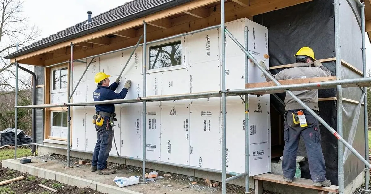 Chantier d’isolation par l’extérieur à Le Mans