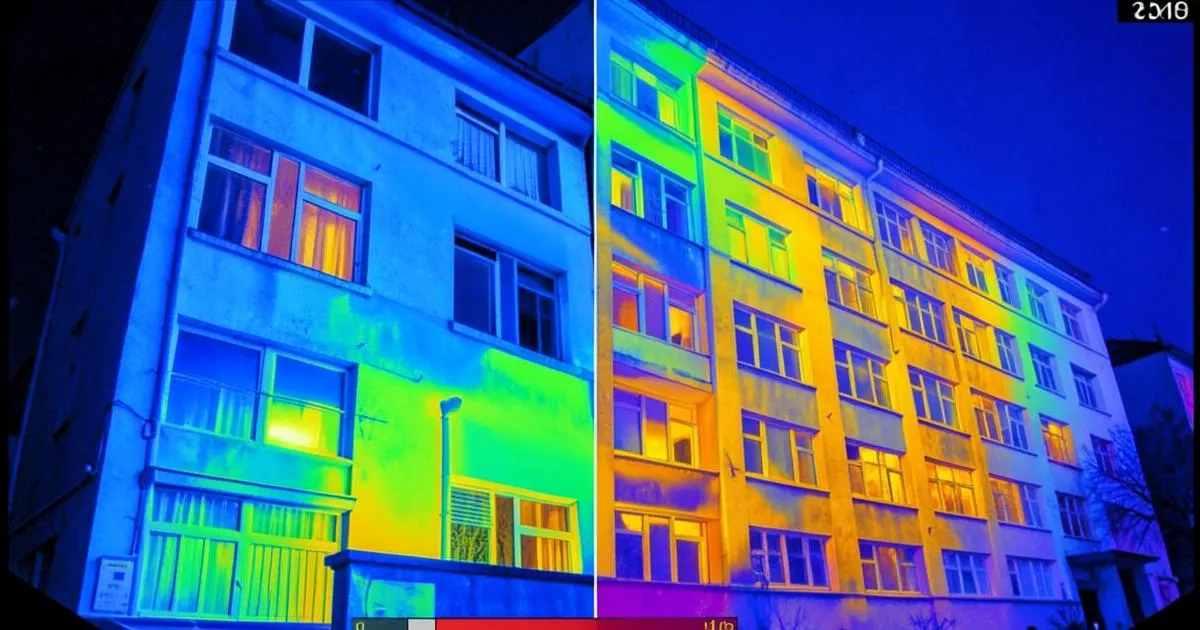Thermographie des déperditions de chaleur d’un immeuble à Le Mans